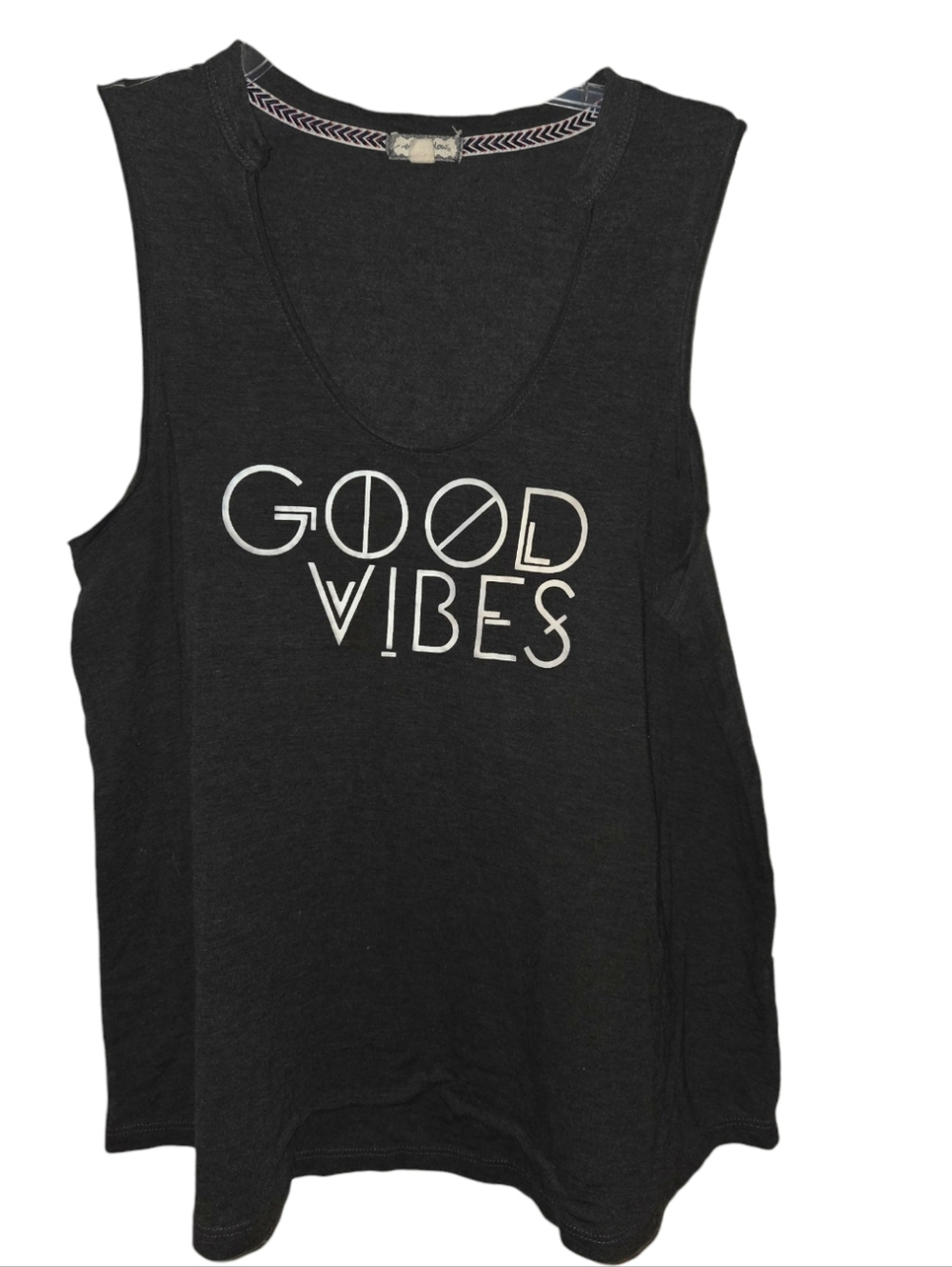 Good Vibes Charcoal Gray Athletic Casual Tank - Picture 2 of 10
